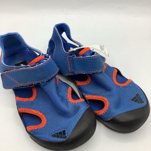 Size 12: Adidas Blue/Red Trim Velcro Strap Sandals
