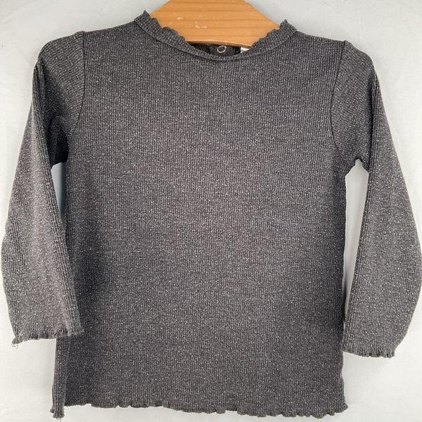 Size 2-3: Zara Grey Ribbed Long Sleeve Shirt
