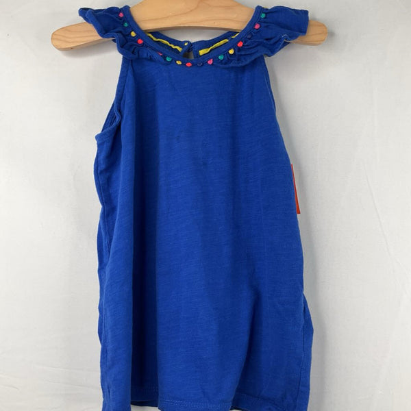 Size 6-7: Boden Blue/Colorful Ruffle Trim Tank Top