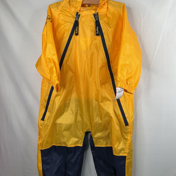 Size 4: Tuffo Yellow/Navy Hooded Rain Suit