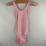 Size 18m: Cat & Jack Pink/Grey Striped 1pc Swim Suit